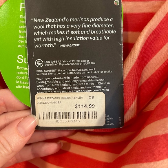 Icebreaker striped peach/coral dress - Picture 4 of 7